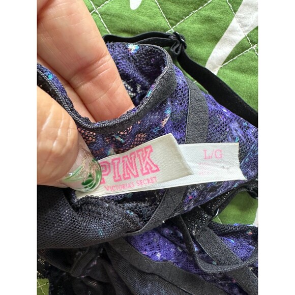 Victoria's Secret PINK Cosmic Galaxy Sexy Lace Jewels Bling Bralette L - Picture 4 of 5